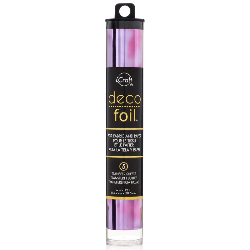 iCraft Deco Foil, 5 Transfer Sheets, 6" x 12", Amethyst Watercolor